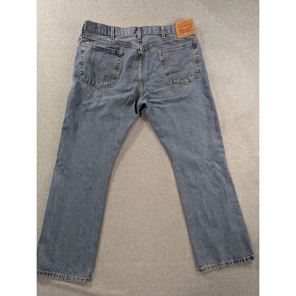 Leivs 517 Jeans Mens Size 38x32 Blue Classic Boot Faded Whiskers 100% Cotton - Picture 7 of 13